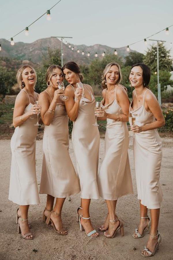 bridesmaid dresses champagne